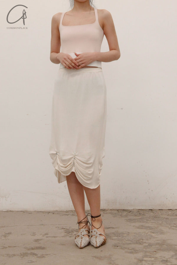 SWAYING/KNIT Pleated Skirt SW22SSB06 White